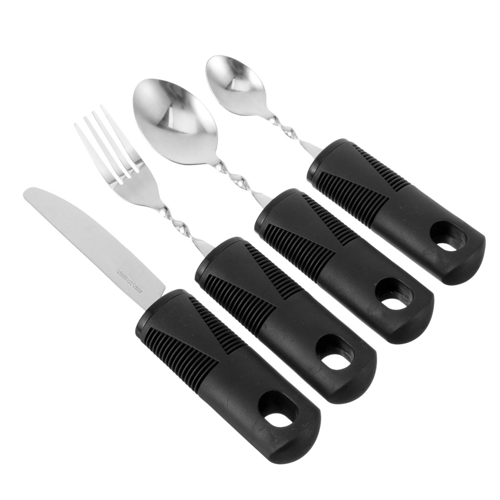 SEWOART 1Set Elderly Skid Cutlery Adaptive Utensils for Adults with Hand Portable Dining Tools Ergonomic Design for Convenient Use