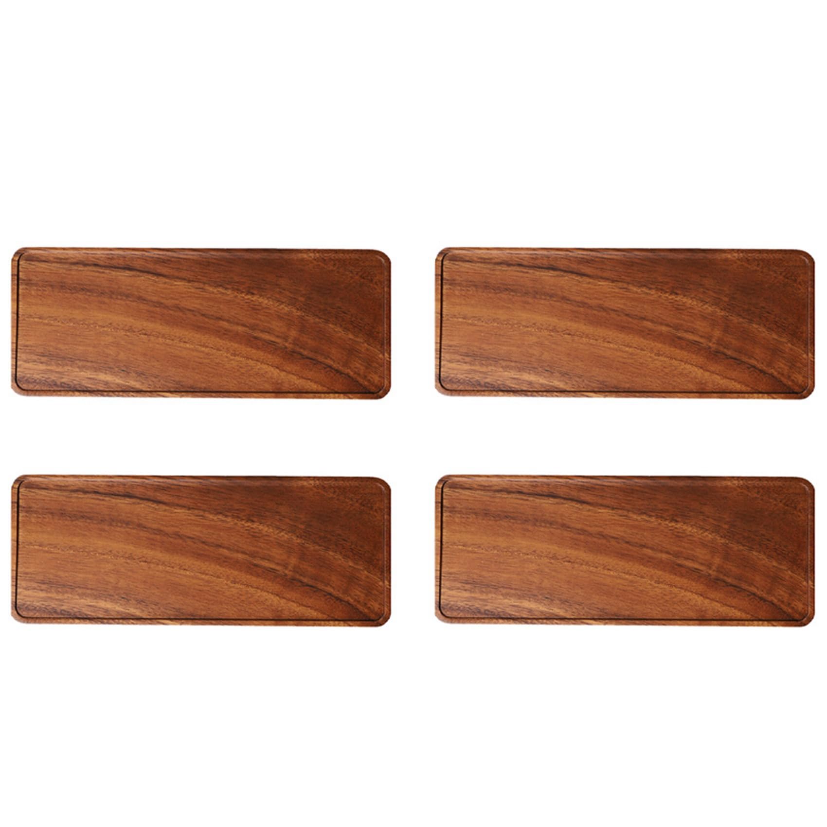 Vjsujehgy 4X Wooden Tray, Solid Wood Wooden Afternoon Tea Tray, Fruit Tray, Coffee Shop Simple Snack Tray