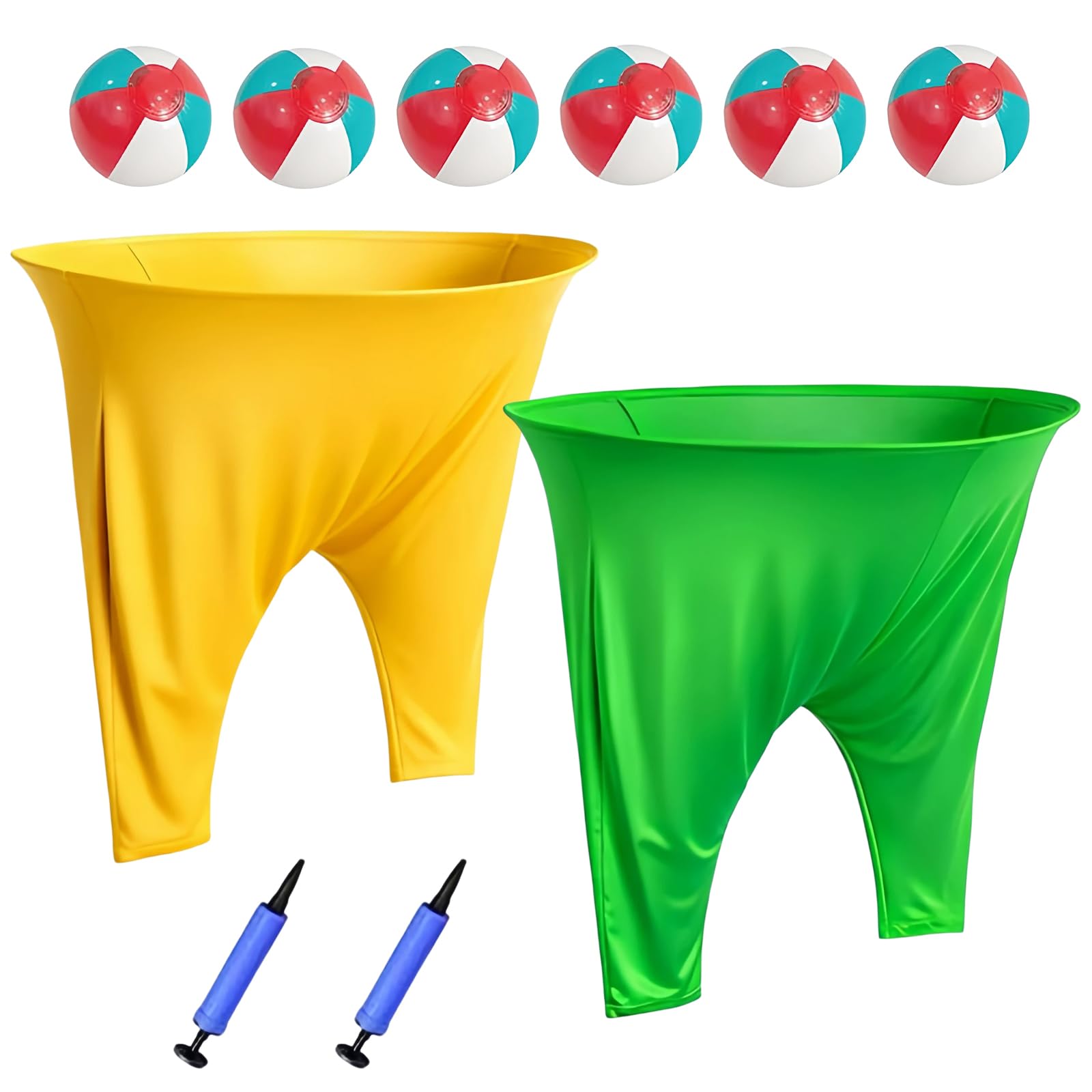 Granny Pants Yard Game Set With 2 Pants, 6 Throwing Bouncy Balls and 2 Pump, Garden Games, Granny Pants Game for Outdoor, Birthday Party, sports day, Family Reu