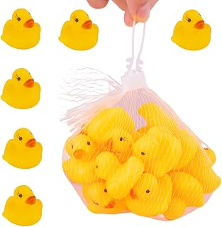 20PCS Soft Rubber Ducks with Long Eyelash Design - Squeezable Stress Relief, for Swimming, Summer Parties, Pool Party Favors, Decorations, and Small Gifts