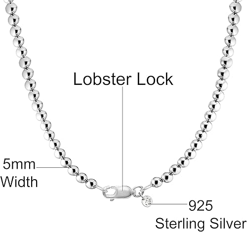 Miniatura 2 de Savlano Collar de cadena de plata de ley 925 de 0.197 in hecho a mano para mujer, fabricado en Italia, viene con una caja de regalo