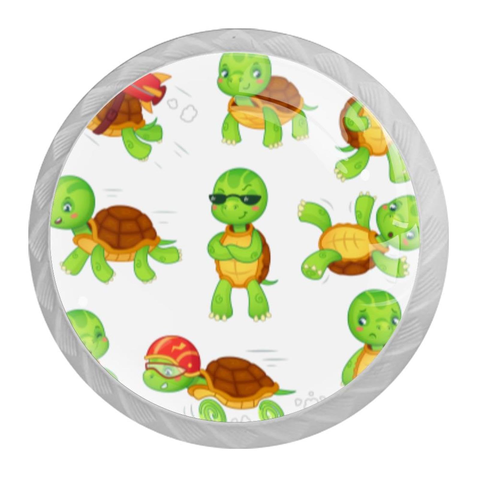 Tqmspg Multi11 4 Pieces Drawer Pulls Turtles Door Knobs Dresser Handles For Kitchen Wardrobe Cupboard Hardware Furniture