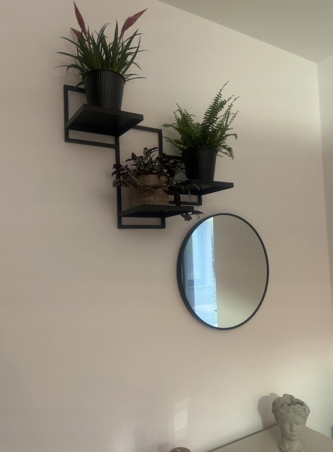 Ripiani Trio Scaffale A Parete Per Piante 3 Livelli - Oro 58x22,5x50cm - Mensola In Metallo Decorativa Per Soggiorno
