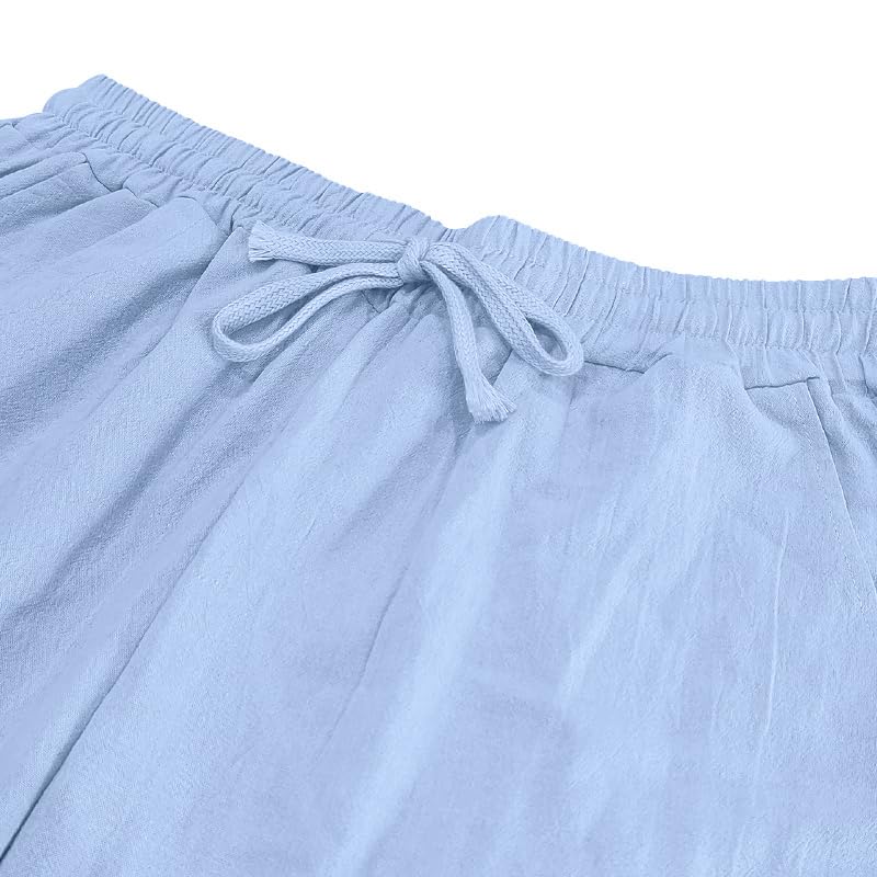 Men's Lightweight Loose Fit Comfy Pants Casual Summer Vacation Solid Color Trousers Parrot Printed Trendy Outfits Classic Drawstring Wide Straight Leg Streetwear Blue 3XL4