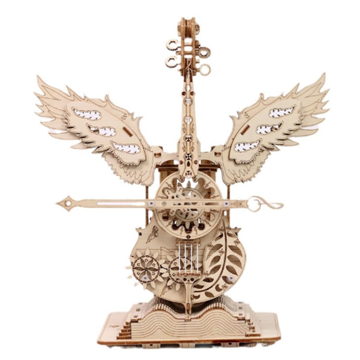 3D Holzpuzzle Erwachsene, Mechanische Übertragung Cello Spieldose 3D Holz Puzzle Modellbausatz Spieluhr, 169PCS Steampunk 3D Puzzle Holz Musikbox, Spielzeug Geschenk -KIT