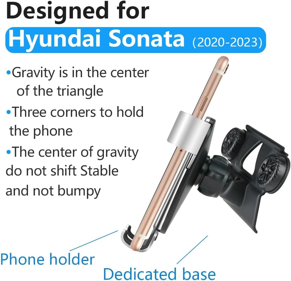 Car Phone Holder for Hyundai Sonata 2020 2021 2022 2023 and Sonata Hybrid 2020-2023 Auto Interior Accessories Best Cell Phones Mount Cellphone Mobile Cradle Charging Navigation Bracket Stand