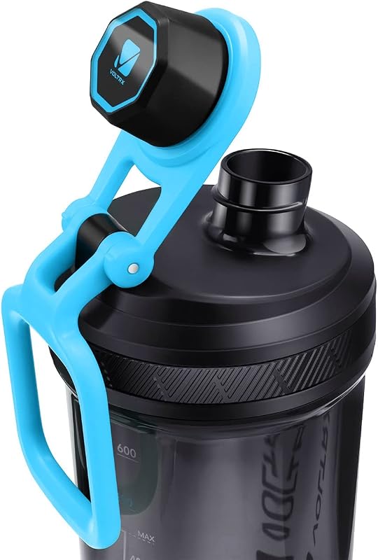 VOLTRX Elektromos Protein Shaker 680ml - USB-C Tölthető Keverőpalack Fehérje és Étkezést Helyettesítő Italokhoz - BPA-mentes Tritan Kék