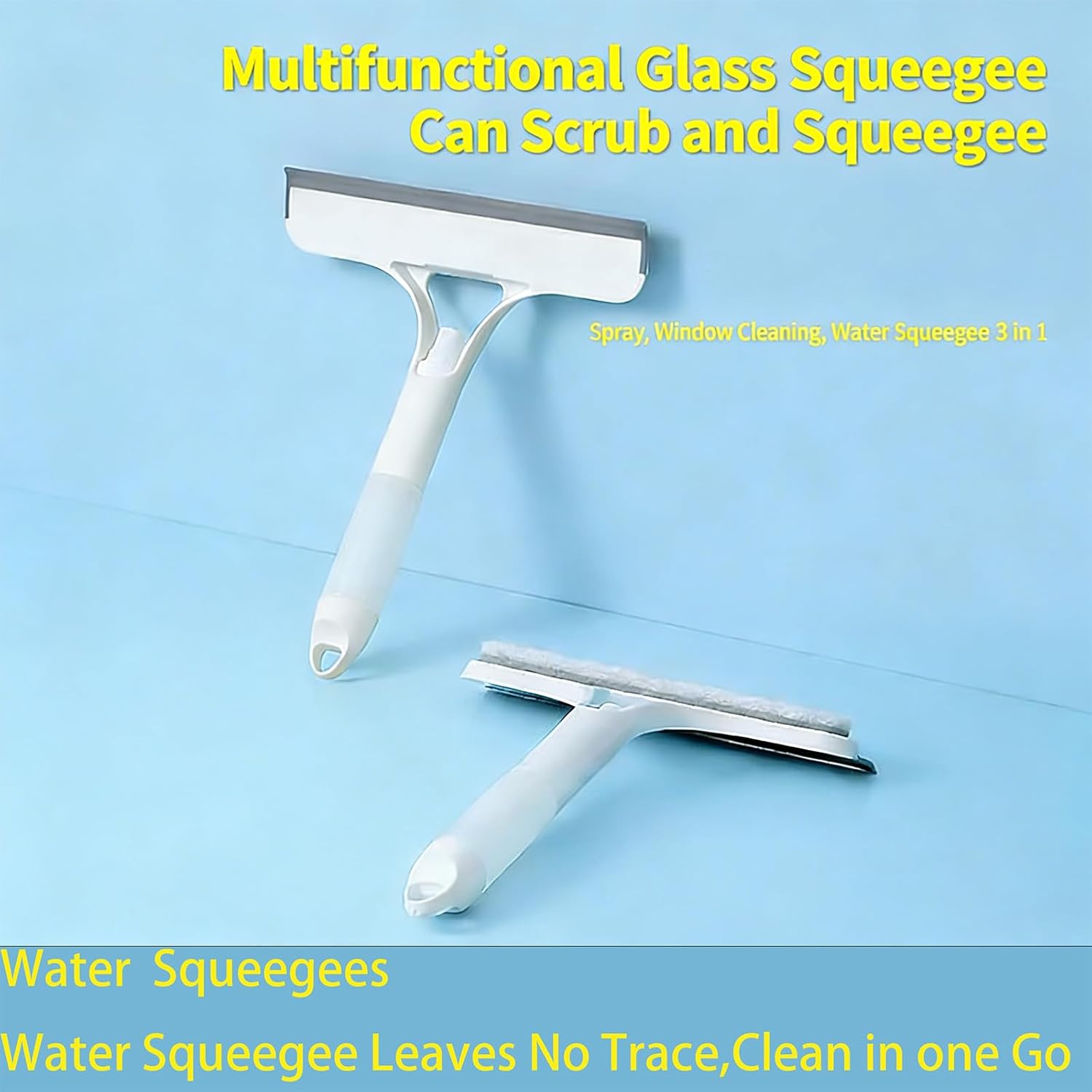3-in-1 Window Cleaning Tool – Blade, Sponge & Spray for Streak-Free Glass, Ideal for Home Windows, Mirrors, Shower Doors & Bathroom(White) image 4