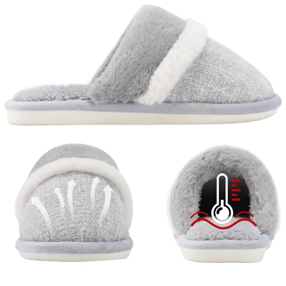 GOEWY Pantofole Donna Uomo Invernali Peluche Ciabatte Comode Casa Calde Scarpe da Casa Antiscivolo Memoria Schiuma Slippers Antiscivolo Suola Scarpe Interno Esterno