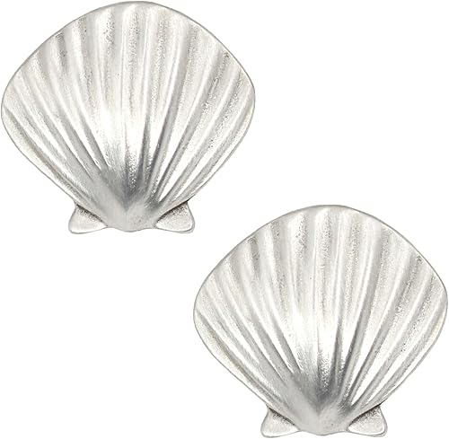 Costello Coastal - Perillas para gabinete de concha marina (juego de 2, pequeño), herrajes de colección de peltre