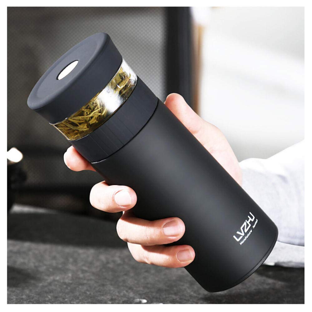 Thermos con infusore per tè in acciaio inox, bottiglia per acqua calda, thermos per auto, tazza per adulti, tè, caffè, sport, idea regalo