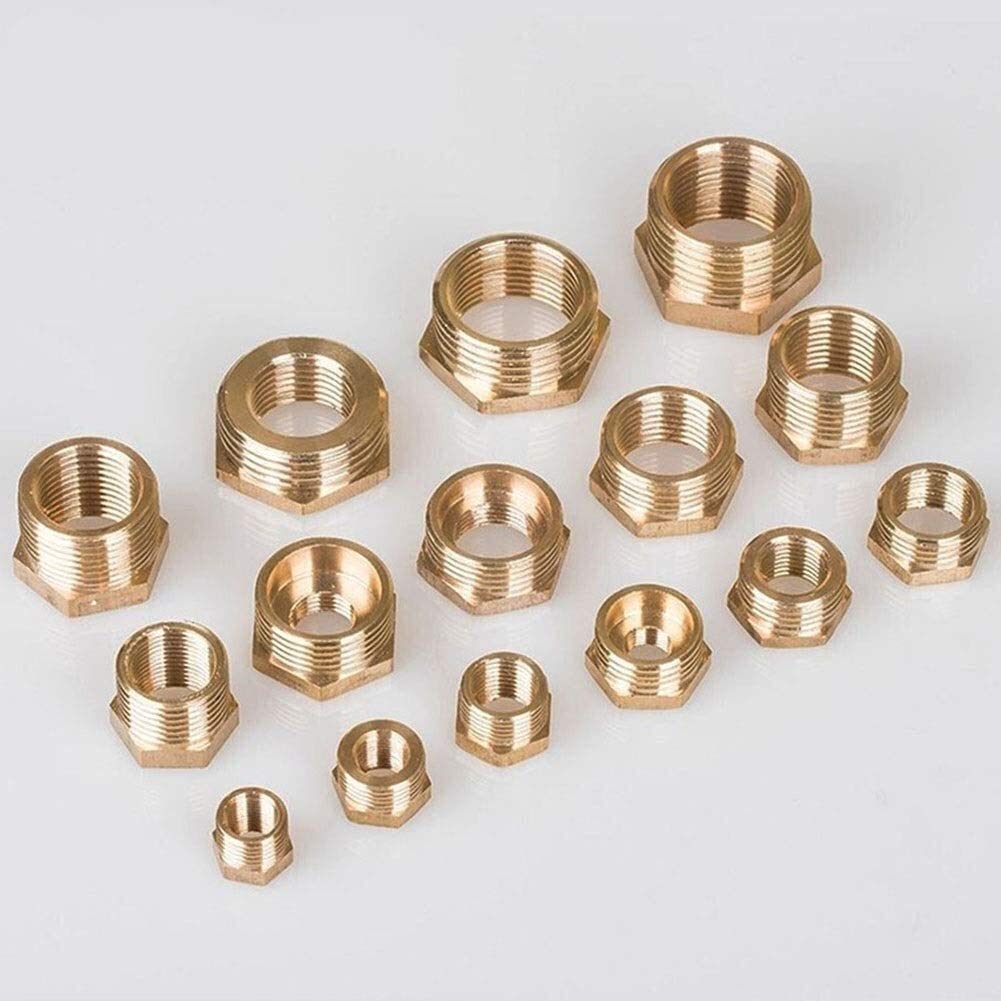 Raccords filetés Raccord de Tuyau en Laiton Bague de réduction hexagonale 1/8" 1/4" 3/8" 1/2" 3/4" 1" BSP Fileté mâle à Femelle Coupleur Connecteur Adaptateur convertisseur de Robinet (Color : Male 1