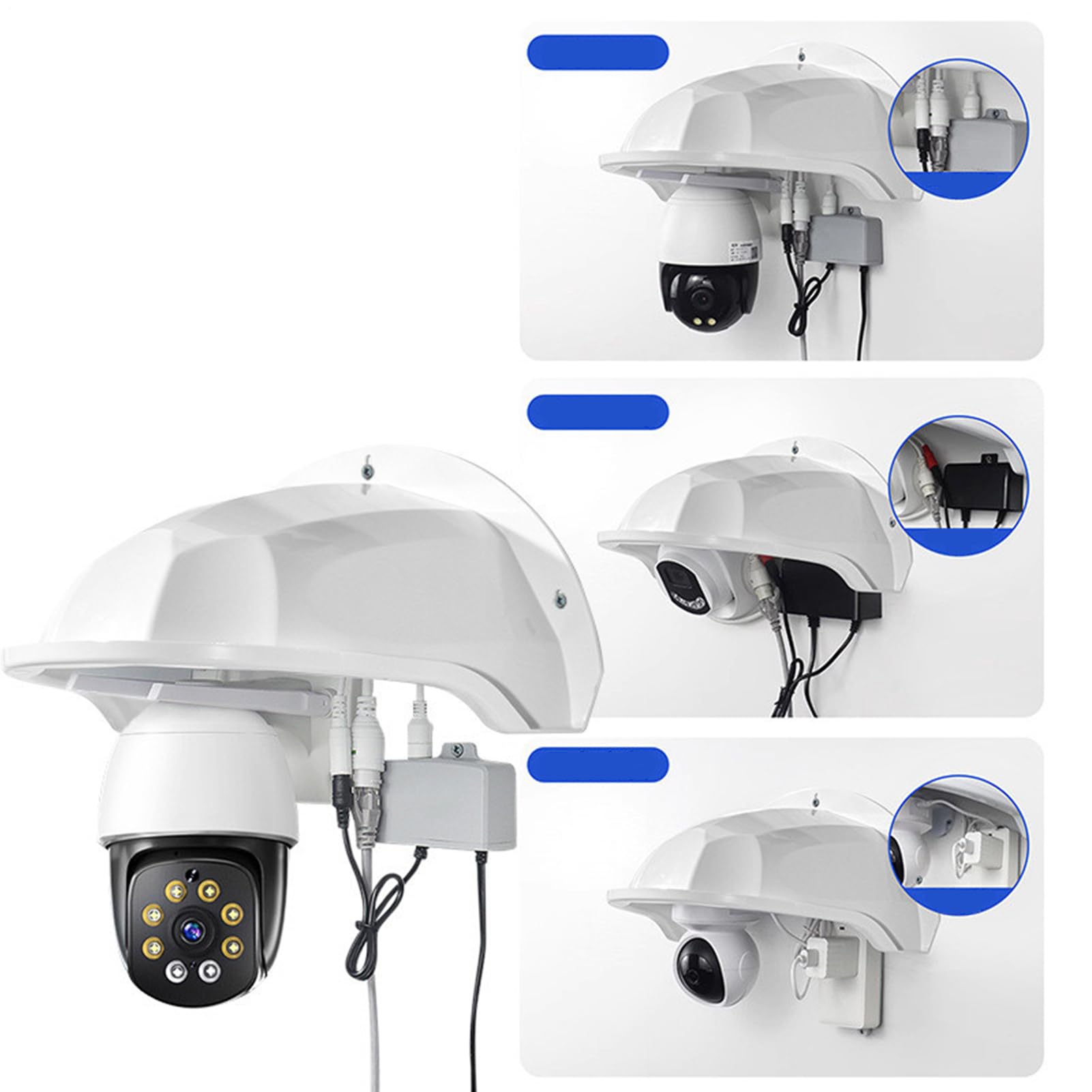 Parasole In Metallo Per Telecamera Esterna – Copertura Antipioggia E Antiriflesso Universale Per Modelli A Cupola E Proiettile, Giardino E Cortile