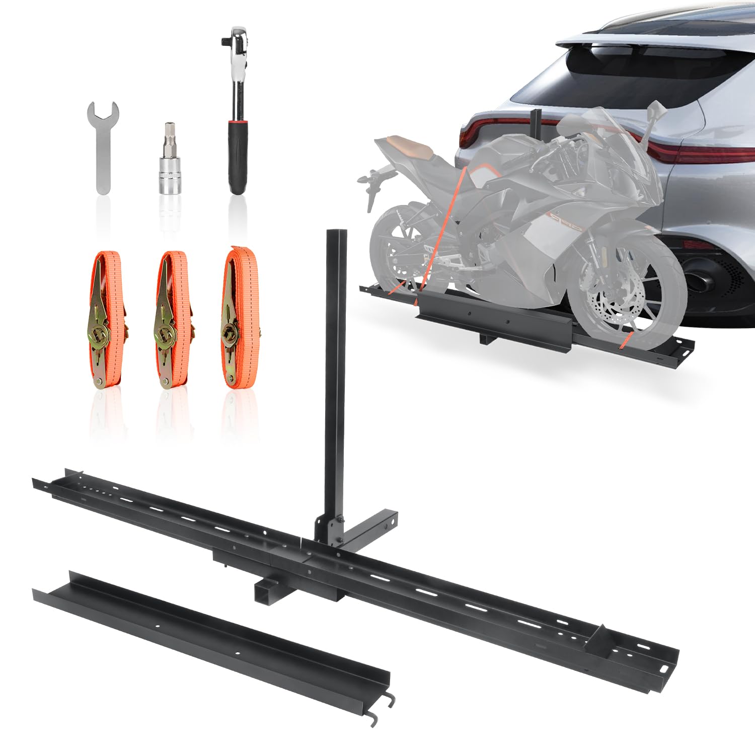 Dual Dirt Bike Hitch Carrier FRUXIO Heavy Duty Hitch-Mounted Dirt