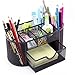 Produktbild vonimus Schreibtischset, Mesh spezifische Caddy Schreibtisch Organizer Set Office Tidy Organizer Metall Bleistift Topf Bleistift Halterung (schwarz)