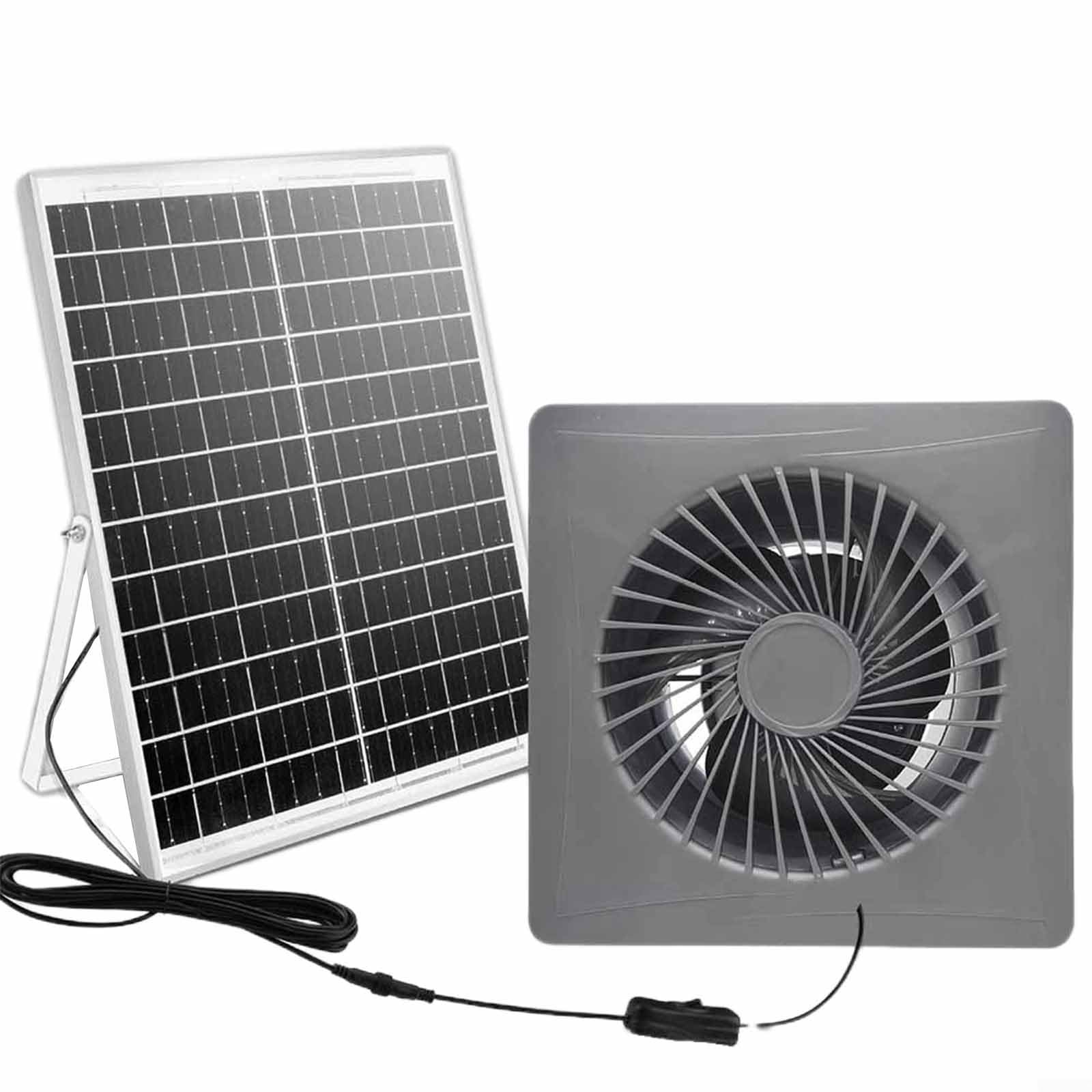 Presa d'aria a energia solare da 12 V per ventilatore a parete con struttura in ABS resistente al fuoco, pala della ventola potenziata e motore in rame a risparmio energetico (4 pollici)