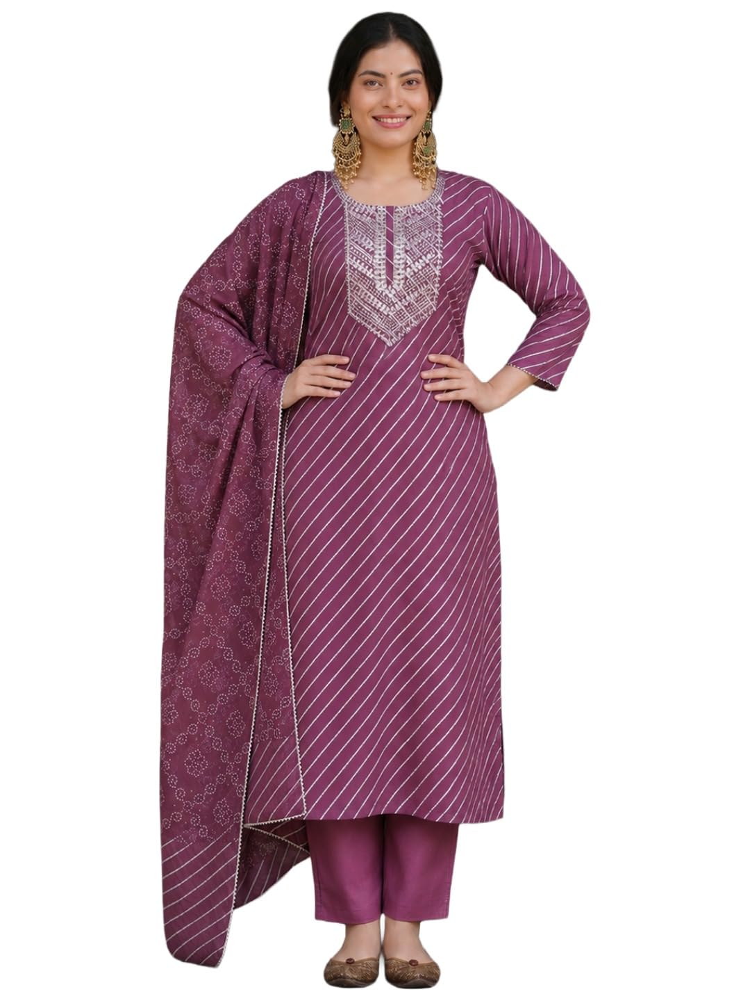 Women's Cotton Blend Printed Straight Cotton Blend Kurta with Pant and Dupatta | Kurta Set for Women Suit Set for Women | Indian Ethnic Wear Women's Ethnic Clothing Designer Traditional Outfit-image-36