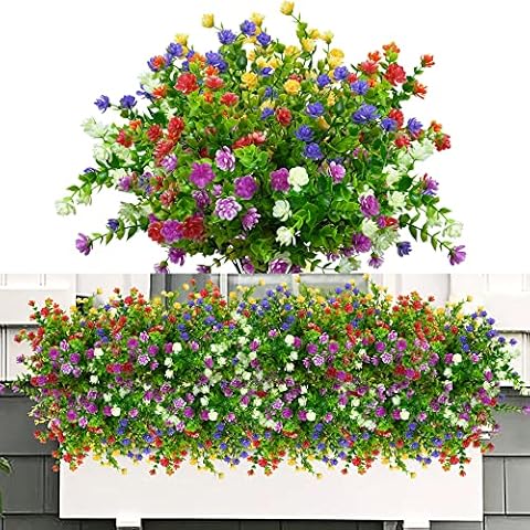 6Pcs Fleurs Artificielles Extérieures Fleur Artificiel Cover