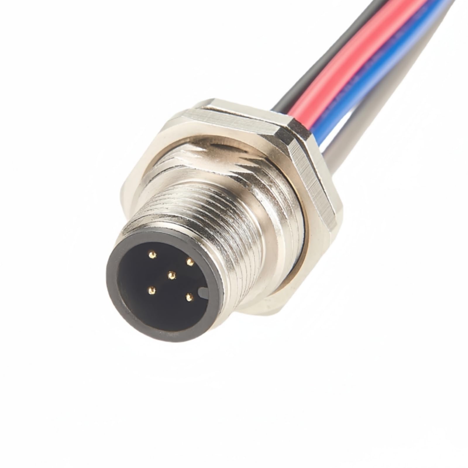 NMEA 2000 M12 5Pin A Code Male Connector Cable Straight Bulkhead Chassis Front Panel Mount IP67 M12 Pre-Assembly Pigtail Wireable Electrical Cable Aviation Socket Sensor Receptacle (0.2M/0.66FT)