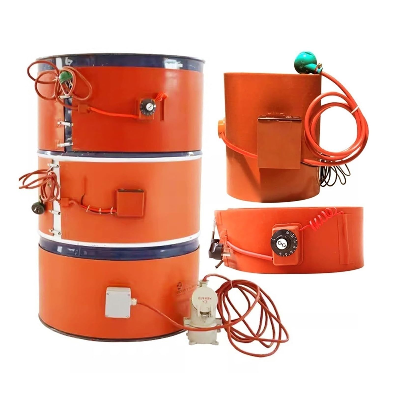 Fassheizband, Silikon Matte 55 Gallon mit Drehthermostat, Frostschutz fur Ventile Instrumente Fett und Schwerol Fassheizung Werkzeug(Digital Display,200L/3000W)