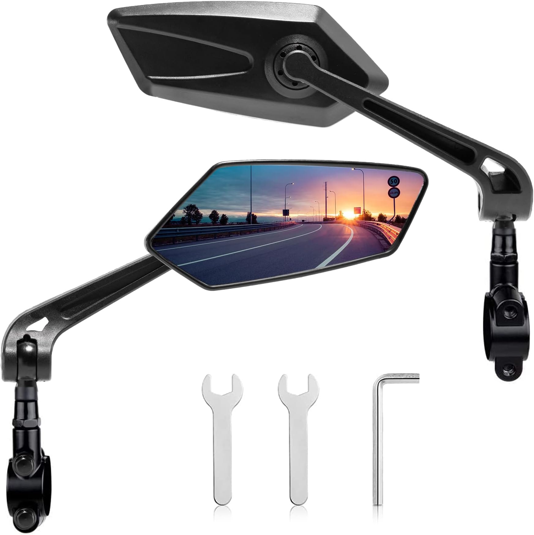 Accmor Bike Eyeglass Mirror, 360 Degree Adjustable Bicycle