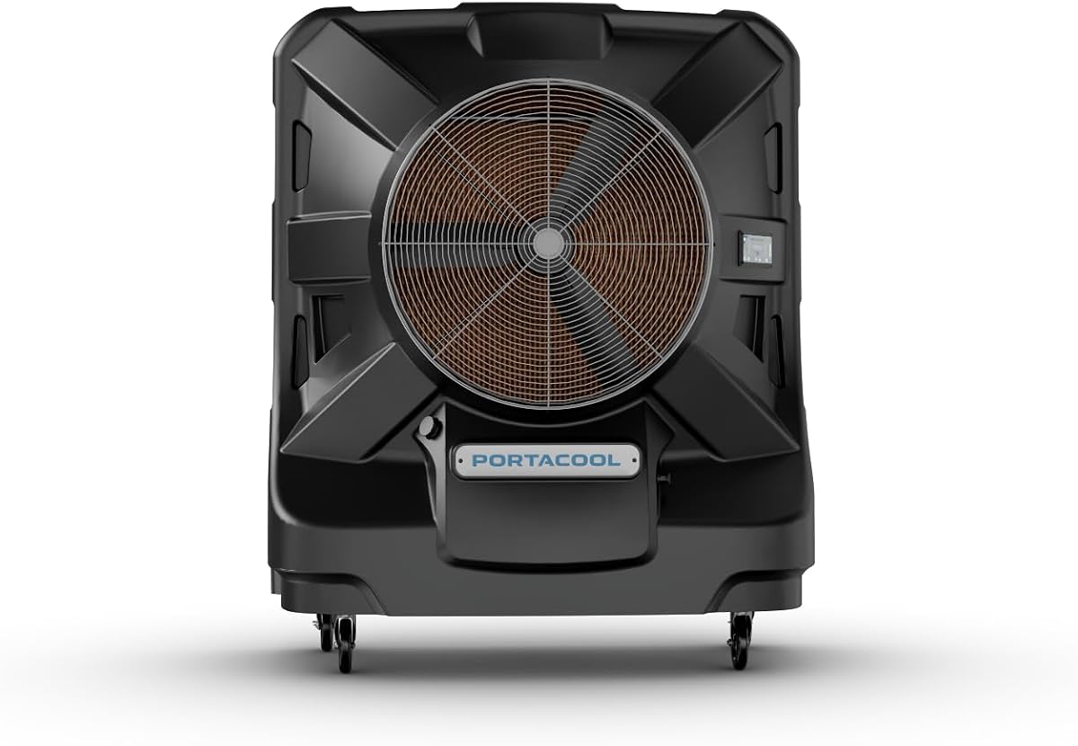 Portacool APEX 4000 Wi-Fi Enabled Portable Evaporative Cooler - 4000 sqft | Up to 50-foot Reach, High Velocity, Programable, 55 Gallon Reservoir, Variable Speed (PACA40001A1)