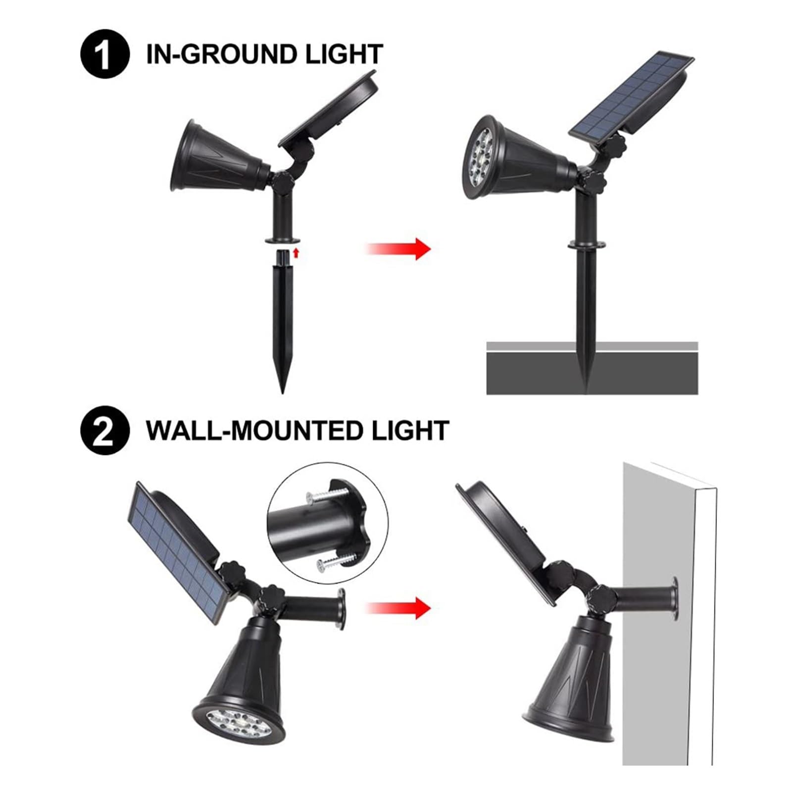 Focos solares LED Lámpara LED 4/7 con Energía Solar Foco Solar Ajustable En El Suelo IP65 Luz De Pared De Paisaje Impermeable Iluminación Exterior El Ahorro de energía (Color : Blue)
