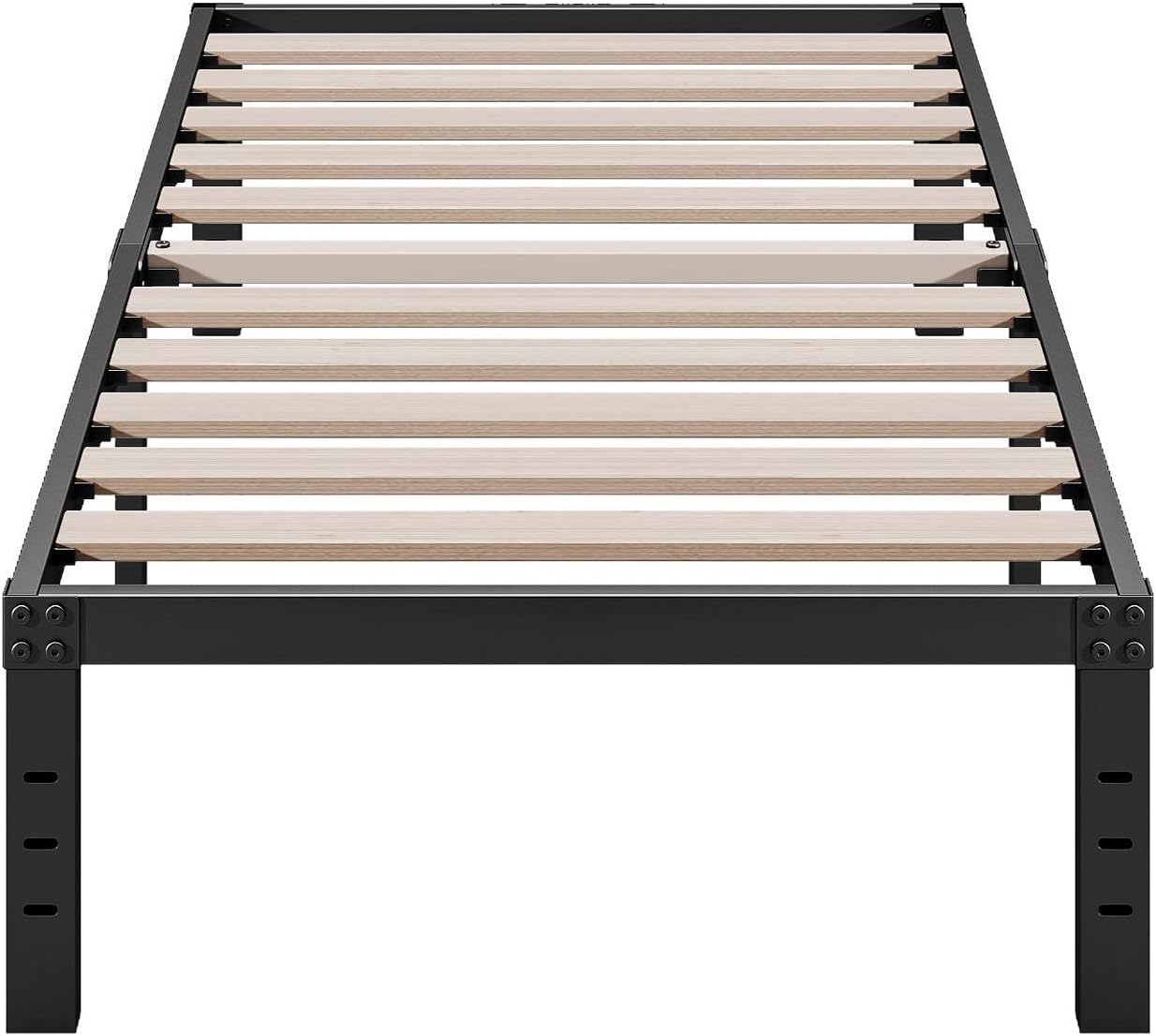 ZIYOO Twin XL Bed Frames 3" Wide Wood Slats with 2500lbs Support for Foam Mattress, 16 Inch High, Heavy Duty Bed Frame, No Box Spring Needed, Noise Free, Non-Slip, Easy Assembly Twin XL 16 Inch