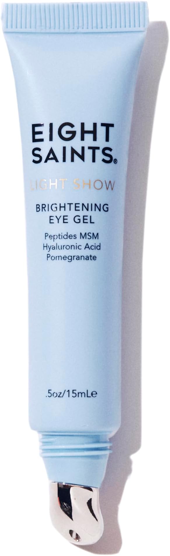 Light Show Brightening Eye Gel, Anti Aging Cooling Eye Gel to Reduce Puffiness, Wrinkles and Calms Under Eye Skin, with Peptides, MSM, and Hyaluronic Acid, 0.5 Ounces