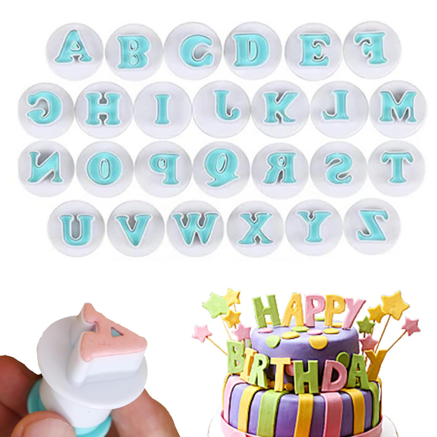 26-Piece Alphabet Baking Set for Custom Cookies, Cakes, and Fondant Decorations - Ideal for DIY Crafts and Educational Activities