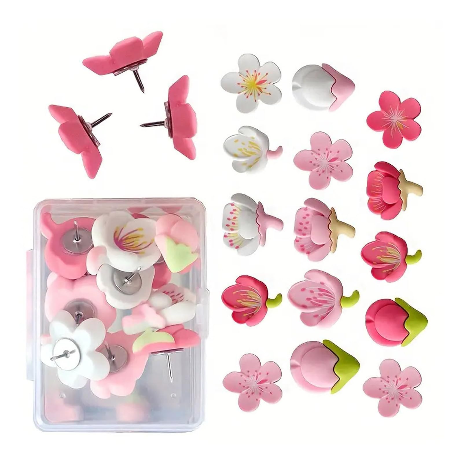 Head Push Pins 24Pcs Pushpin for Bulletin Boards Cork Board Notice Board Tacks Decorative Pins Resin Thumb Tacks Set