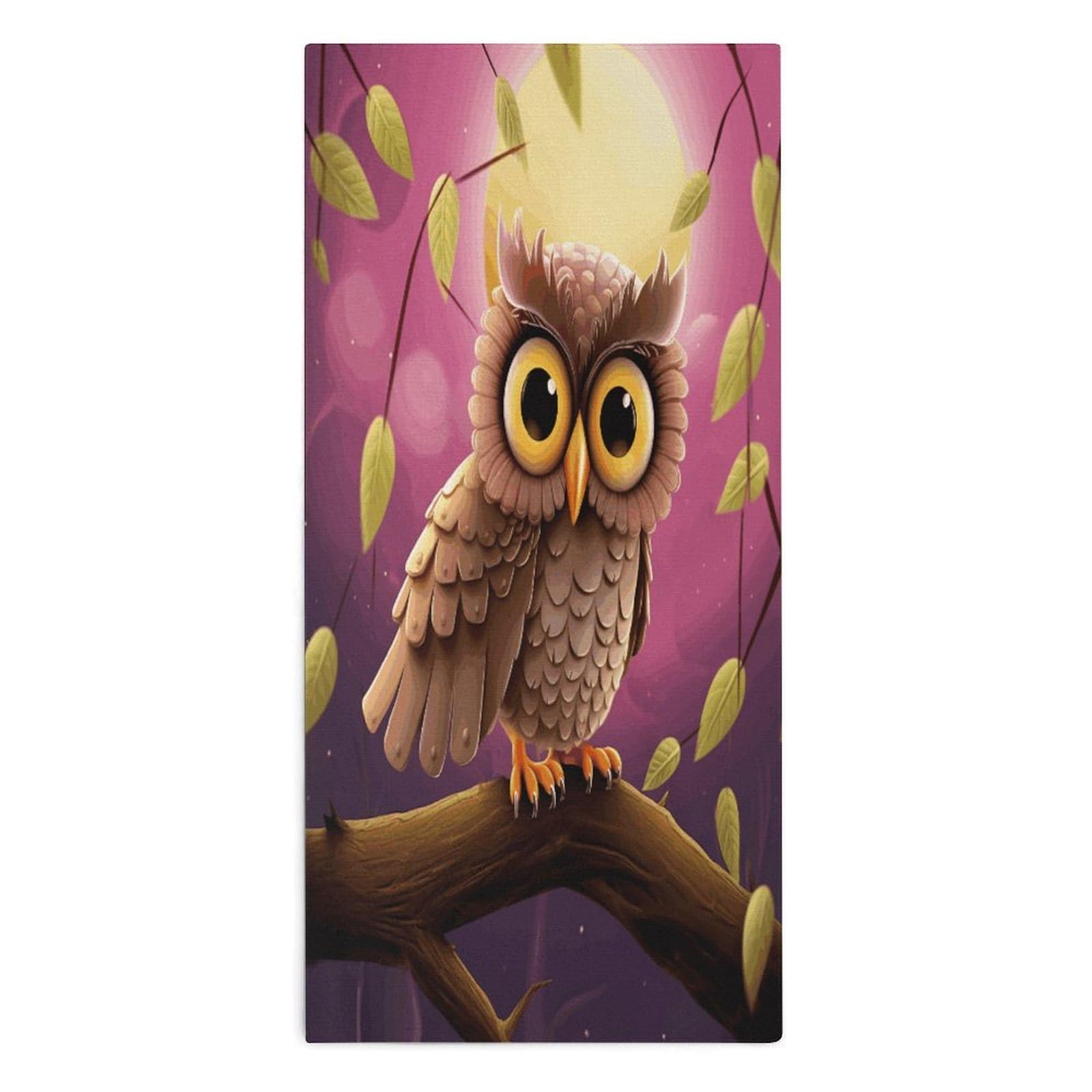 YUXBVKRS Owl Hand Towels for Bathroom 14x29 Inch