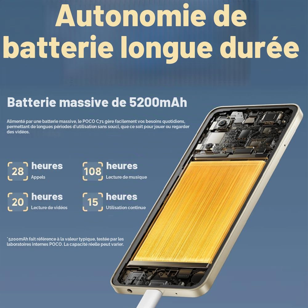 XIAOMI POCO C71 4G Smartphone, Gold, 4GB+128GB, 6.88-inch HD+ Display, 5200mAh Battery, 32MP AI Dual Camera, 15W Fast Charging (with Charger)