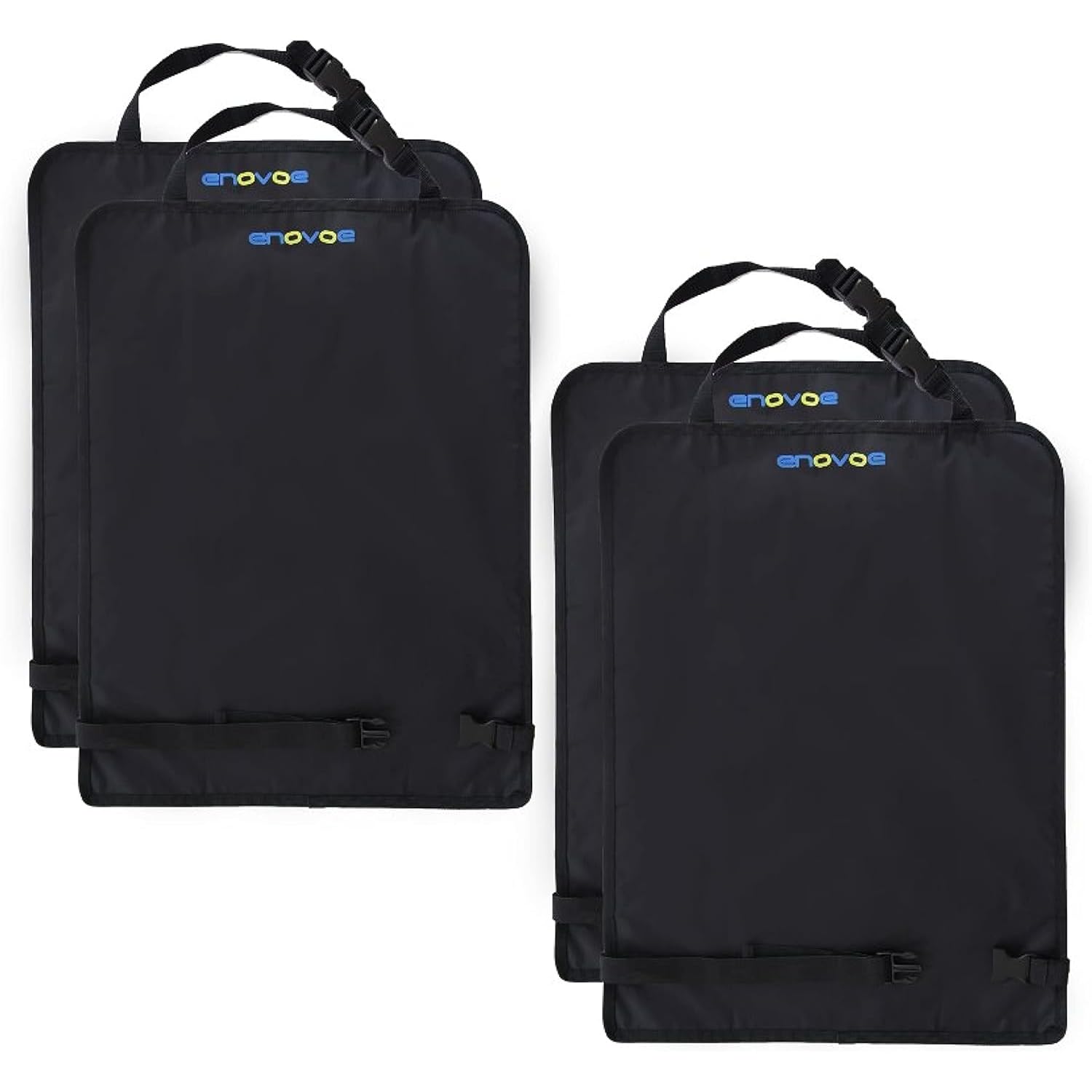 Enovoe Car Seat Protectors for Kids - 4 Pack Premium Quality Car Seat Cover Back Seat Offers Waterproof Protection from Mud and Scratches - 18" x 24" with Adjustable Straps and Games for Kids