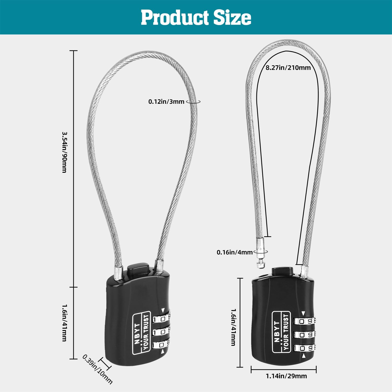 Nuovo Lucchetto A Cavo Con Codice A 4 Cifre Per Casco Bici Moto Telescopico Resistente E Anti Furto~p61037646