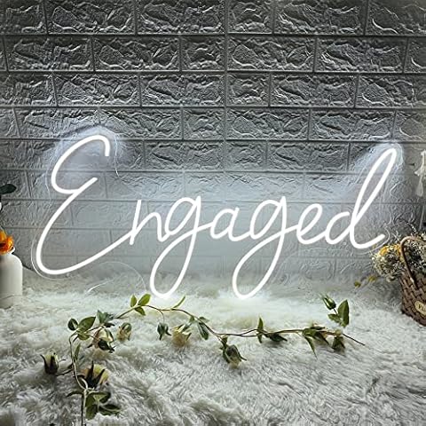 DYJD Custom Led Engaged Flexible Neon Light Sign Wedding Decoration Bedroom Home Wall Decor Marriage Party Decorative Illuminated,Engaged,55X20cm Cover
