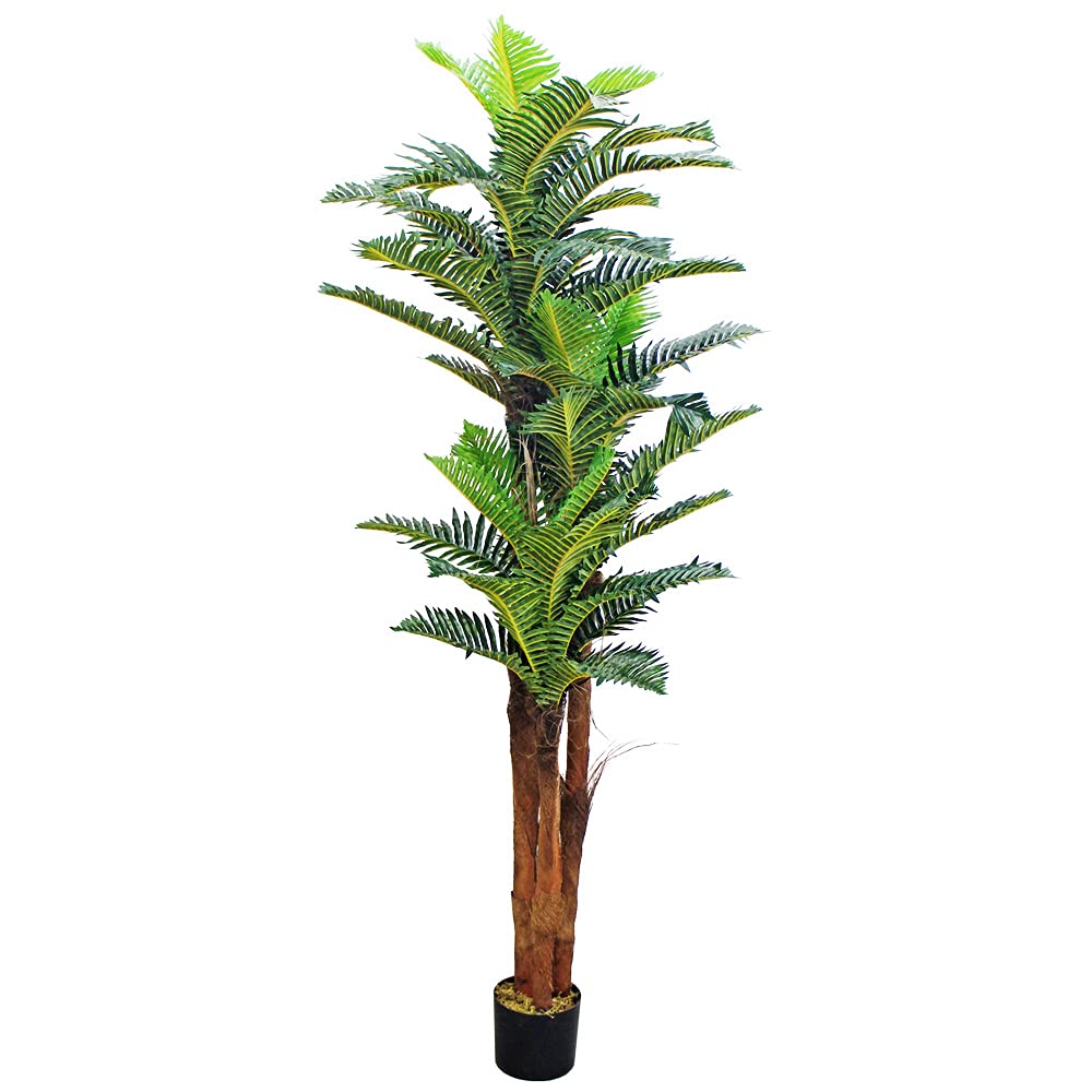 Decovego Palmizio Palma Cocco Pianta Albero Artificiale 180cm Legno Naturale