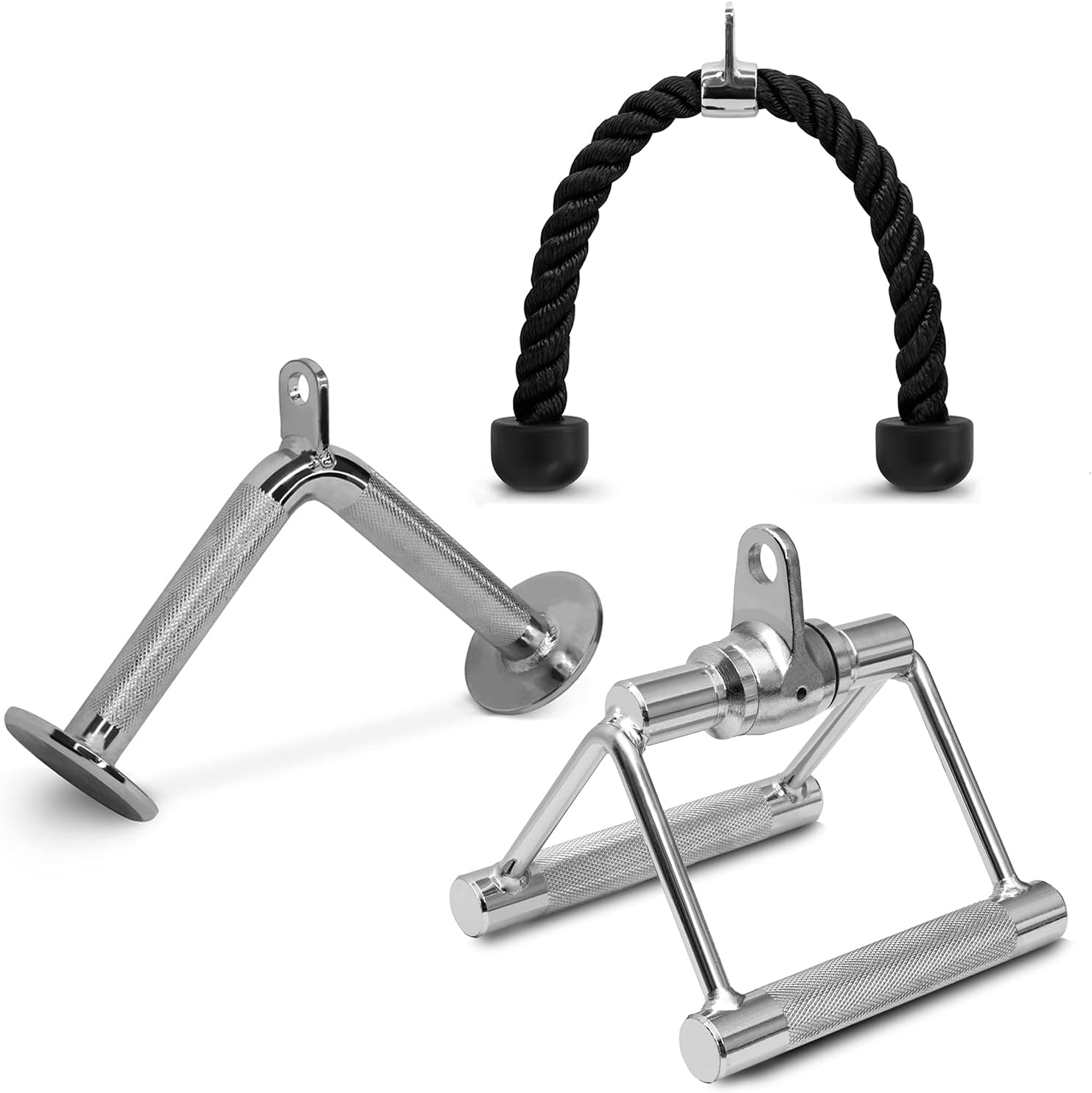 RIGERS Tricep Rope D-Handle Rotating V Shaped Press Down Bar (V Handle + Tricep Rope) : Sports & Outdoors
