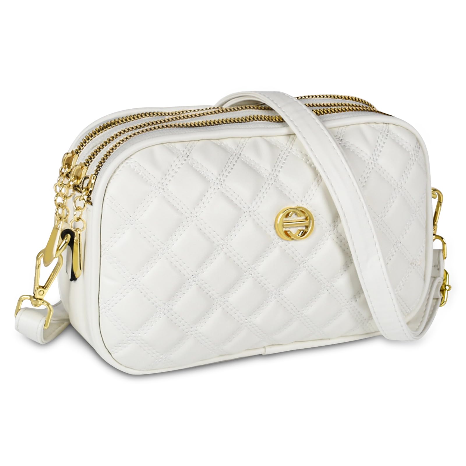 EXTREE Quilted Crossbody Bag Trendy Design Shoulder Purse