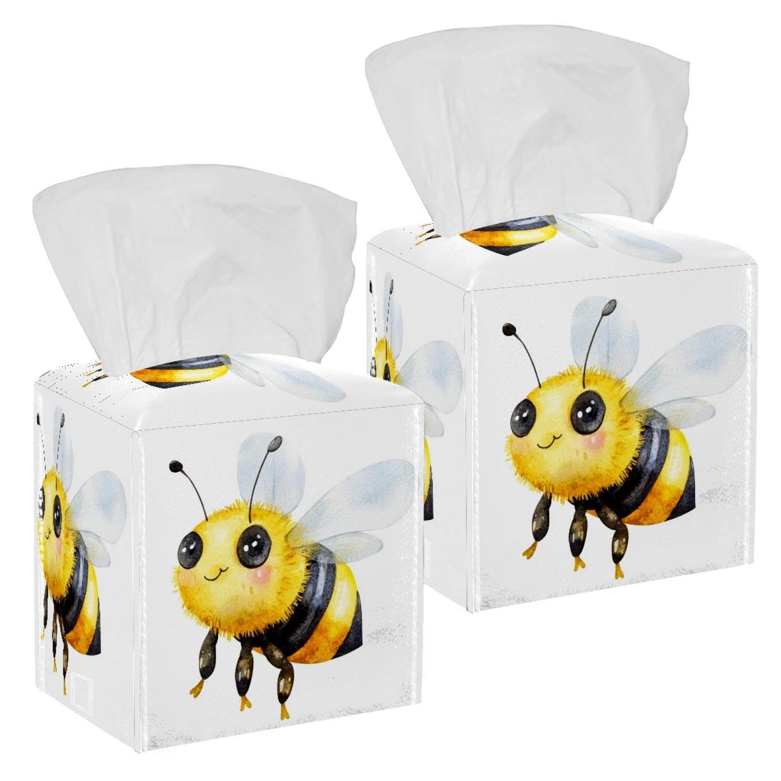 Boîte à mouchoirs en cuir abeille mignonne pour apporter de la douceur à votre maison