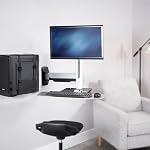 VIVO Moniteur unique et contrebalanceur de clavier Mont mural en position assise, poste de travail de transition permanent ergonomique STAND-SIT1W