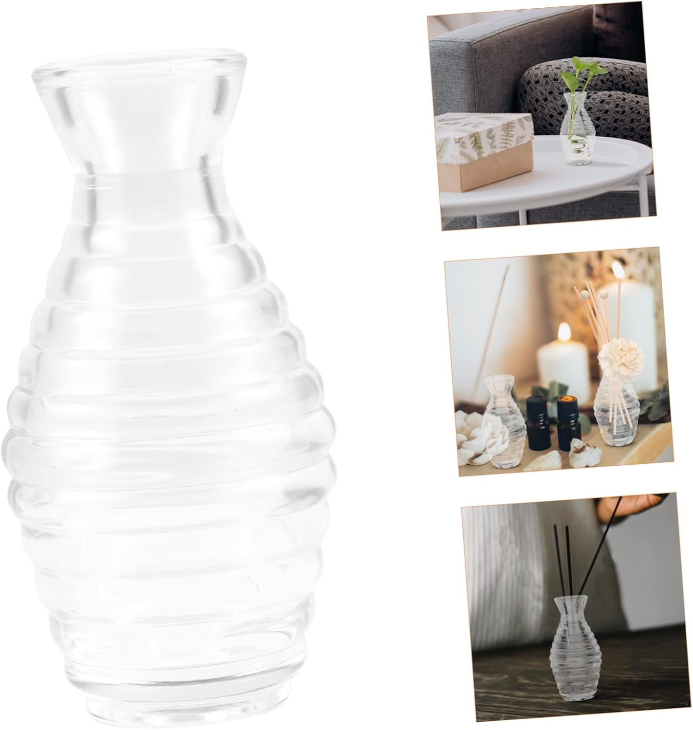 ABOOFAN 6Pcs Aromatherapy Glass Diffuser Bottles Refillable Containers for Home Decor Travel Aromatherapy Stylish Design Non Skid Base for Any Room