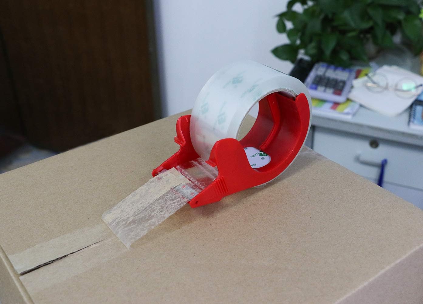 BOMEI PACK No Noise Quiet Clear Packing Tape, Heavy Duty Packaging Tape, Refill Rolls for Sealing Packing and Shipping, 2.4Mil 1.88Inch 55Yards 6rolls, with Free Dispenser : Electronics