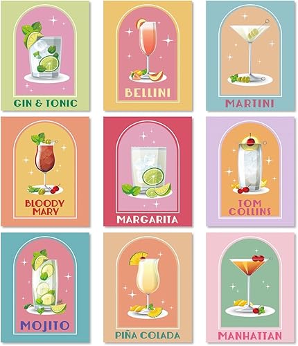 Miniatura 11 de MINI ZOZI Póster de Mercado de Flores, 9 piezas de 8 x 10 pulgadas, estético danés pastel matisse floral, juego de pósteres de moda para decoración