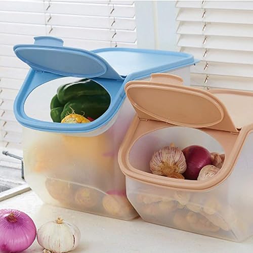 Miniatura 4 de E - Juego de recipientes grandes de almacenamiento de alimentos con tapas, plástico sin BPA para cocina y despensa, organizador de plástico para