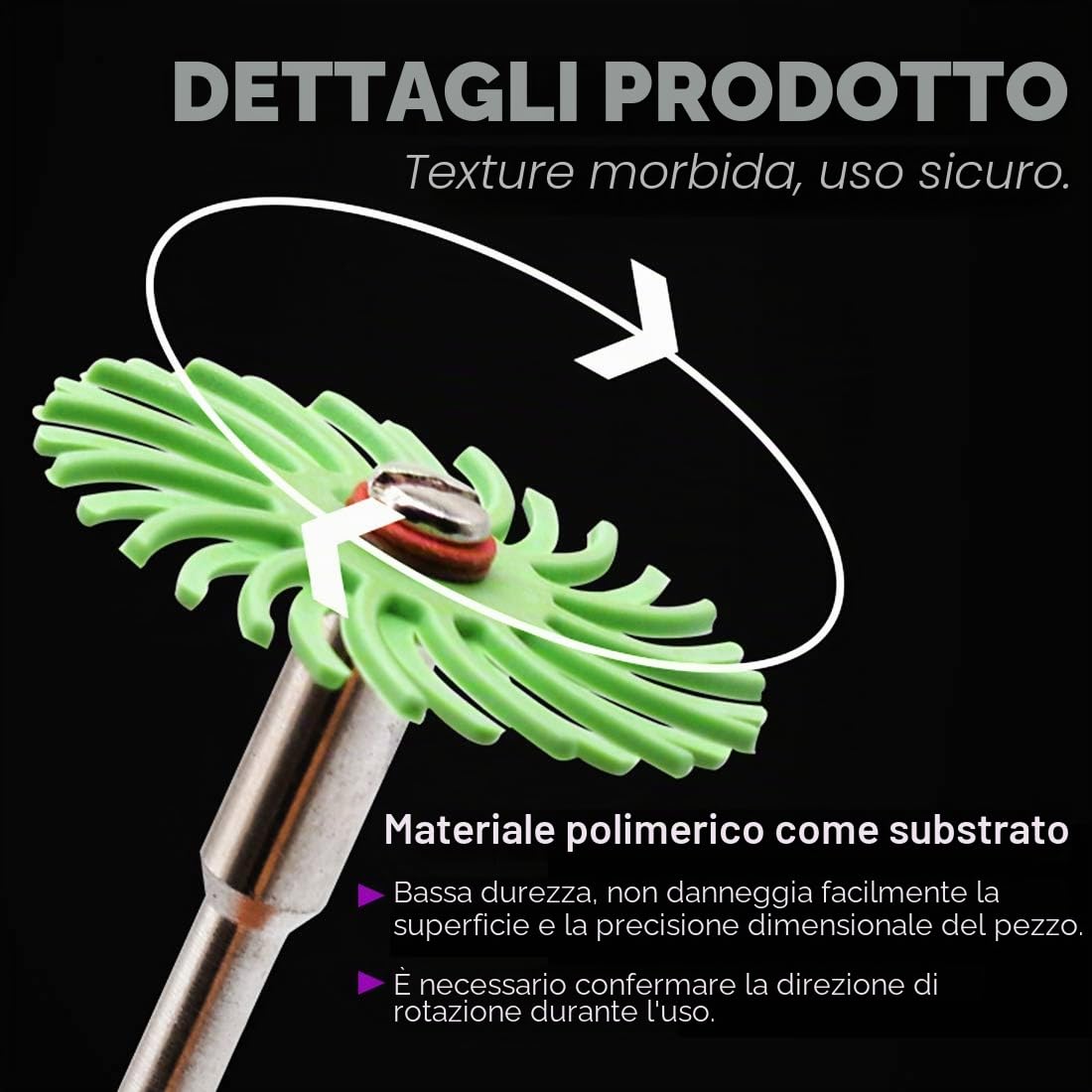 Sweet - Disco abrasivo con gambo da 1/8" per utensili rotanti per pulizia e sbavatura, 66 pezzi, grana mista 80/120/220/400/600/1000