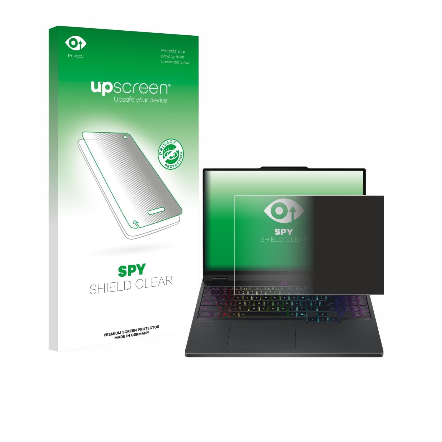 upscreen Anti-Spy Blickschutzfolie für Lenovo Legion 5 15IRX10 83LY Made in Germany, Privacy Screen-Folie [Sichtschutz, Blaulichtfilter]
