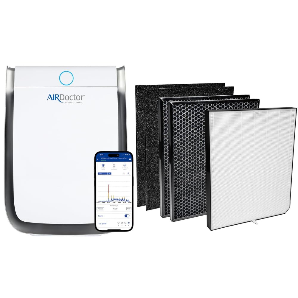 AIRDOCTOR 3500i SMART Air Purifier for Living Rooms Bedrooms with UltraHEPA Carbon VOC Pre-Filters with 1 Year Replacement