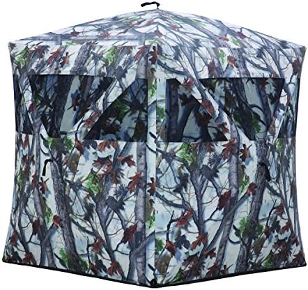 Barronett Radar Ground Hunting Blind, 2 Person Pop Up Portable, Snow Camo