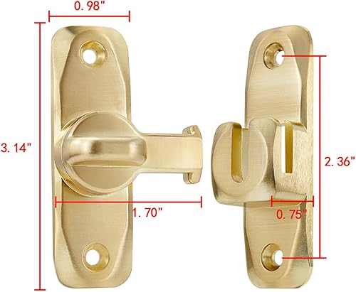 Miniatura 2 de Cerradura de puerta de granero de 90180 grados, cierre de cerradura de puerta de ángulo recto de aleación de zinc, herrajes para puertas abatibles,